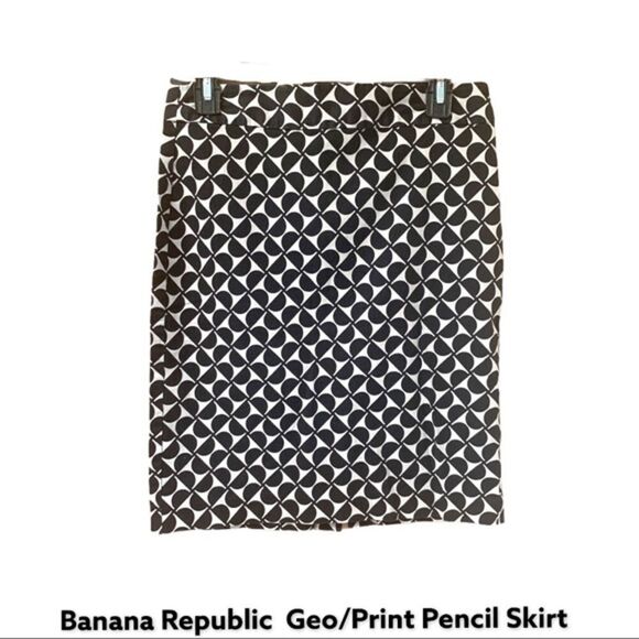 Banana Republic Geometric Print Pencil Skirt Size 6 - Picture 5 of 8